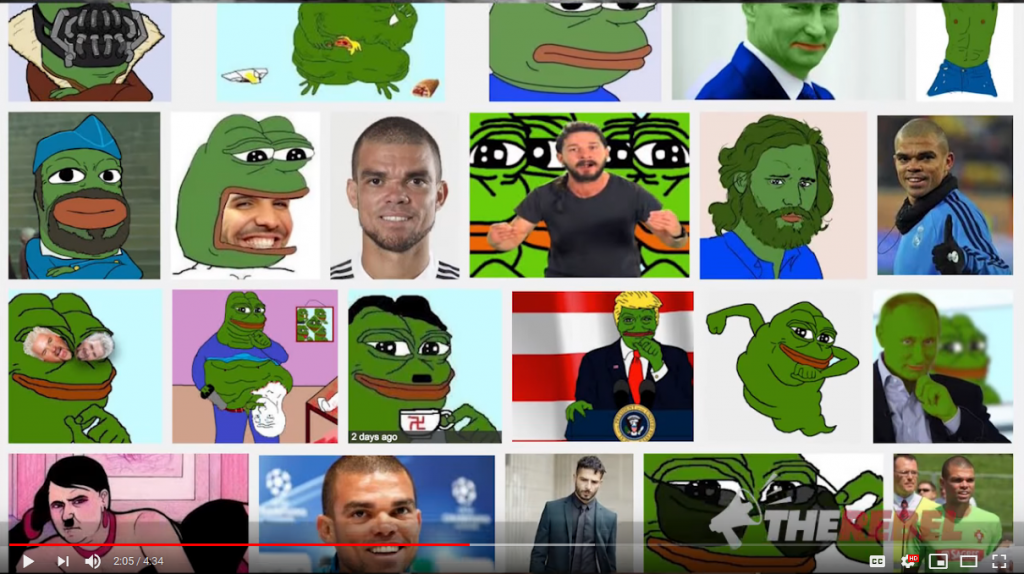 A collage of pepe memes, taken from the Rebel